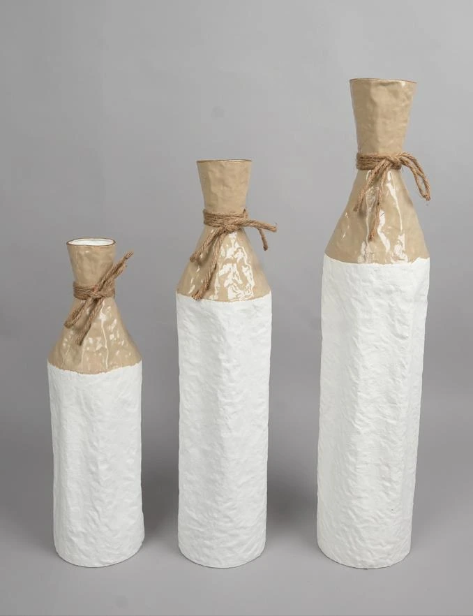 Metal Vase Bottle Set Of 3 14x65/13x55/12x45cm